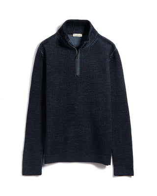Phil Petter Double Royal Stitch 1/4 Zip Sweater Indigo 17 3311