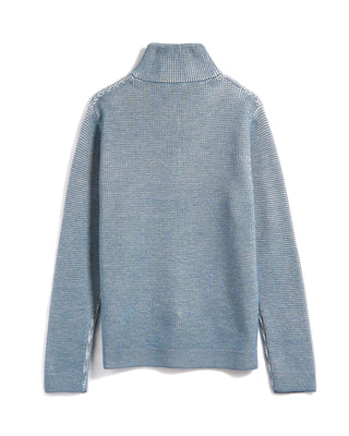 Phil Petter Double Royal Stitch 1/4 Zip Sweater Light Blue 11 3616