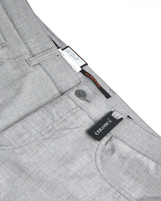 Alberto Light Grey Ceramica Structure Pipe 5 Pocket Pants Grey 842