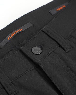 Alberto Black Pipe Regular Slim Fit Ceramica 5 Pocket Tech Dress Pants Black  2
