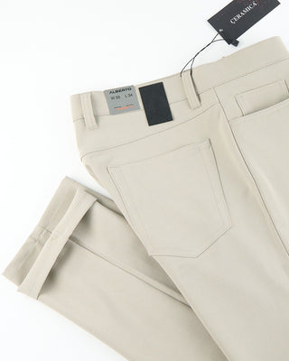 Alberto Sand Pipe Regular Slim Fit Ceramica 5 Pocket Tech Dress Pants Sand  1