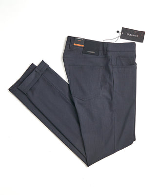 Alberto Navy Two Tone Ceramica Pipe 5 Pocket Dressy Pants Navy 844