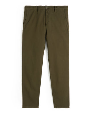 Alberto Textured Cotton Stretch Slim Fit Trousers Olive 4 8229