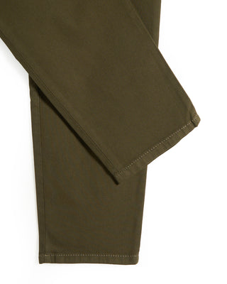 Alberto Textured Cotton Stretch Slim Fit Trousers Olive 6 8231