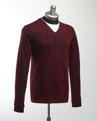 John Varvatos Long Sleeve Fine Guage Jacquard Knit Sweater Merlot 