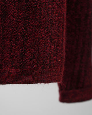 John Varvatos Long Sleeve Fine Guage Jacquard Knit Sweater Merlot  1
