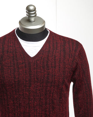 John Varvatos Long Sleeve Fine Guage Jacquard Knit Sweater Merlot  2