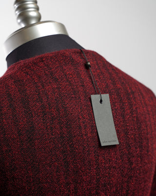 John Varvatos Long Sleeve Fine Guage Jacquard Knit Sweater Merlot  4