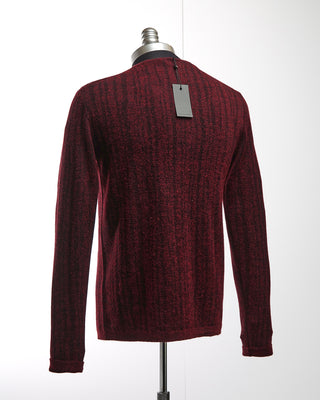 John Varvatos Long Sleeve Fine Guage Jacquard Knit Sweater Merlot  5