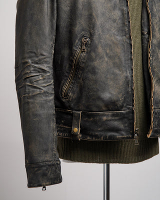 John Varvatos Sorcha Heritage Leather Jacket Brown  5