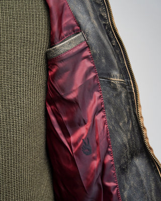 John Varvatos Sorcha Heritage Leather Jacket Brown  6