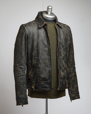 John Varvatos Sorcha Heritage Leather Jacket Brown  9