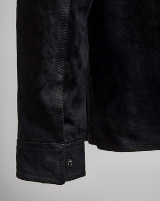 John Varvatos Izzy Leather Snap Shirt Jacket Black  2