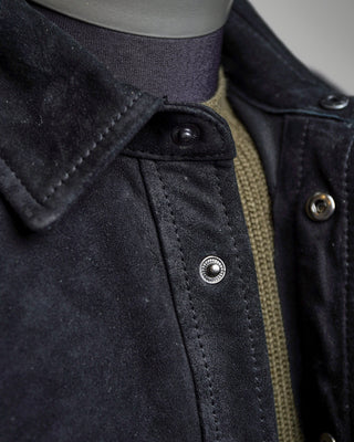 John Varvatos Izzy Leather Snap Shirt Jacket Black  6