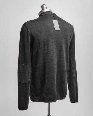 John Varvatos Long Sleeve Crew Neck Acid Wash Pullover Sweater Black 