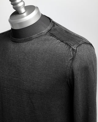 John Varvatos Long Sleeve Crew Neck Acid Wash Pullover Sweater Black  3