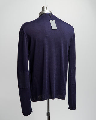 John Varvatos Long Sleeve Crew Neck Acid Wash Pullover Sweater Blue 