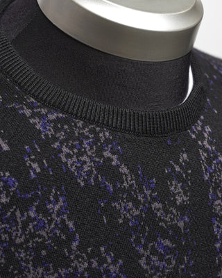 John Varvatos Long Sleeve Mercerized Cotton Python Pullover Sweater Navy  3