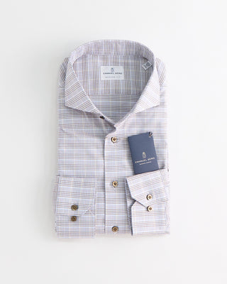 Emanuel Berg Sport Luxury Twill Check Shirt Beige 