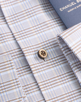 Emanuel Berg Sport Luxury Twill Check Shirt Beige  3