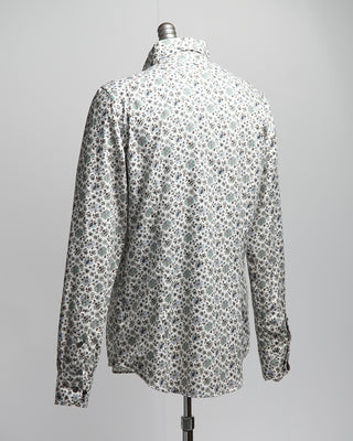 Emanuel Berg Sport Luxury Dobby Floral Print Shirt White 