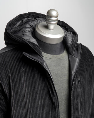 John Varvatos Reversible Quilted Velour Hoodie Jacket Black  3
