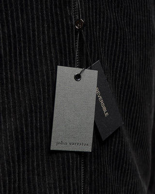 John Varvatos Reversible Quilted Velour Hoodie Jacket Black  7