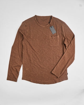 John Varvatos Ls Crew With T Hue Dye Chestnut 