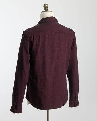 John Varvatos Dario Shirt In Brushed Melange Twill Burgundy  3