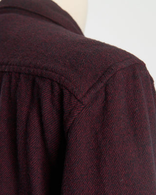 John Varvatos Dario Shirt In Brushed Melange Twill Burgundy  7