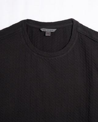 John Varvatos Ss Crew W Chain Texture Black 1 6254