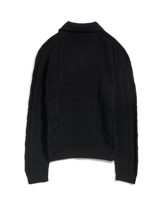 John Varvatos Ls Johnny Collar Cable Polo Black 13 3608