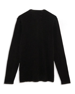 John Varvatos Memphis Waffle Henley In Fadeaway Wash Black 8 4877