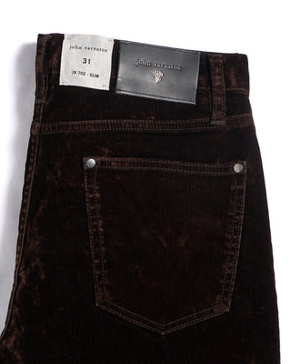 John Varvatos J702 Velvet 5 Pocket Pants Brown 5 3505