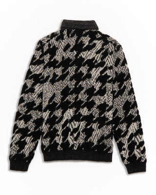 John Varvatos Regular Fit Button Front Cardigan Jacket In Houndstooth Terry Black  White 9 4841