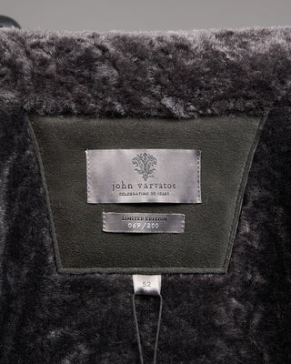 John Varvatos Jv Xxv Shearling Long Coat Charcoal 5159