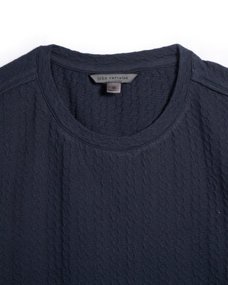 John Varvatos Ss Crew W Chain Texture Navy 3 6257
