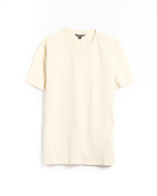 John Varvatos Ss Crew W Chain Texture Ivory 1 6259