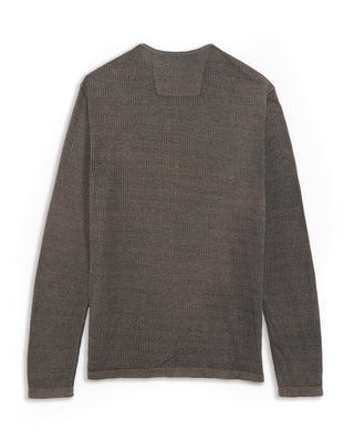 John Varvatos Ls Ribbed Burnout Henley W Logo Grey 17 4873