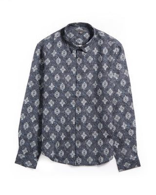 John Varvatos Ross Ls Button Placket Slim Fit Shirt Blue 10 5916