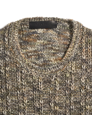 John Varvatos Regular Fit Ls Crewneck With Vertical Jersey Purl Terracotta 17 3555