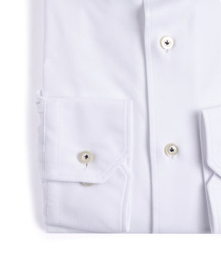 Emanuel Berg Solid Modern 4Flex Knit Shirt With Contrast White 8 4297