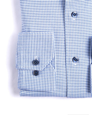 Emanuel Berg Mini Check Modern 4Flex Knit Shirt With Contrast Blue 2 4212