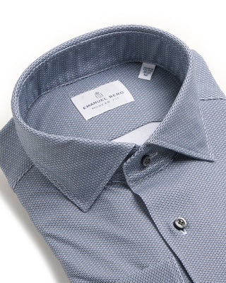 Emanuel Berg Neat Modern 4Flex Modern Fit Knit Shirt Light Grey 1 6697