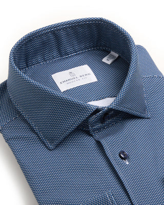 Emanuel Berg Neat Modern 4Flex Modern Fit Knit Shirt Navy 3 6694