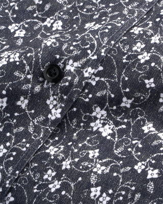 Emanuel Berg Floral Print Modern 4Flex Knit Shirt Charcoal 1 4056