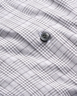 Emanuel Berg Plaid Modern 4Flex Knit Shirt Grey 1 4066