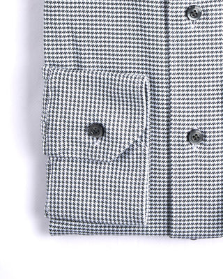 Emanuel Berg Mini Check Modern 4Flex Knit Shirt With Contrast Grey 5 4214