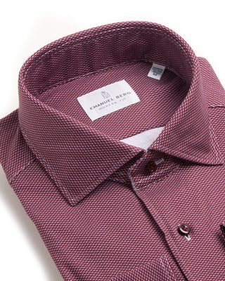 Emanuel Berg Neat Modern 4Flex Modern Fit Knit Shirt Red 4 6695