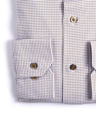 Emanuel Berg Houndstooth Modern 4Flex Knit Shirt Tan 4 4199